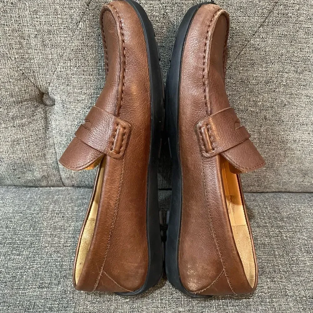 Samuel Hubbard Brown Leather Slip On Loafer Men Size 11